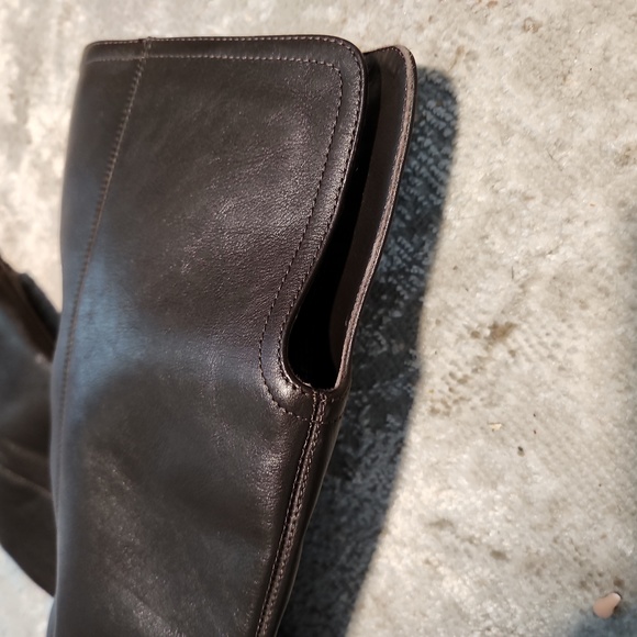 Aquatalia Lianna Riding Boots Brown Leather Zip Low Heel Lug Sole. SIZE 7 - Picture 5 of 7